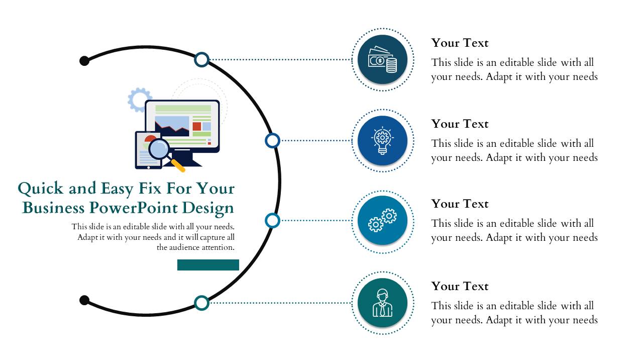 Business PowerPoint Design With Half Circle Model